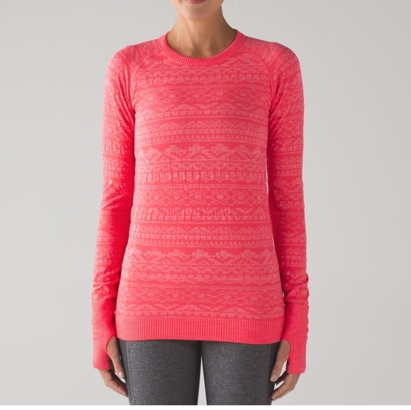 lululemon athletica Tops - Lululemon Rest Less Pullover Heathered Electric Coral Size 4
